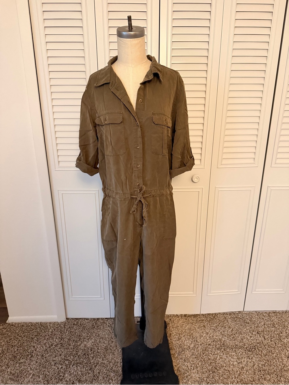 Utility Drawstring Coveralls Jumpsuit